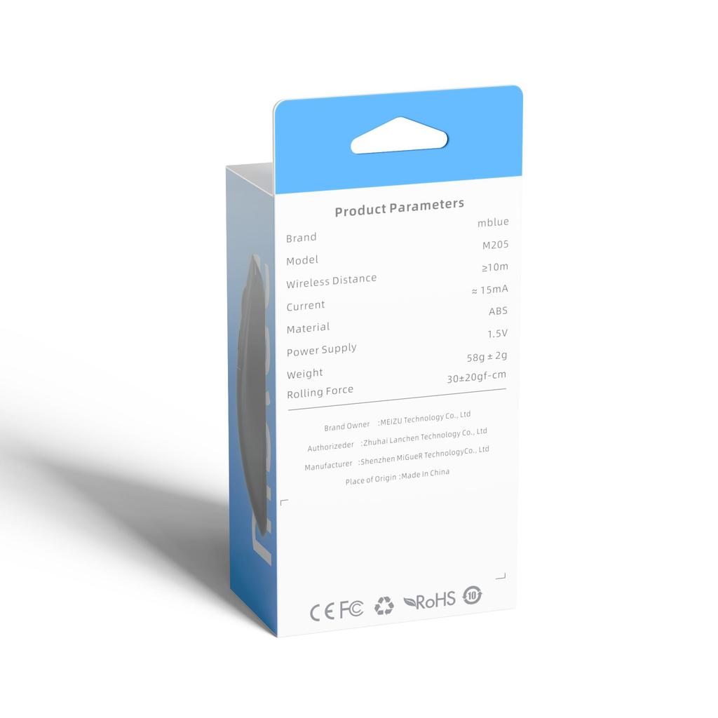 Оригинальная беспроводная мышь Meizu MBlue M205 с двумя режимами Bluetooth и USB, кнопка отключения звука 1200 точек на дюйм, подходит для ноутбуков MacBook Windows, черная