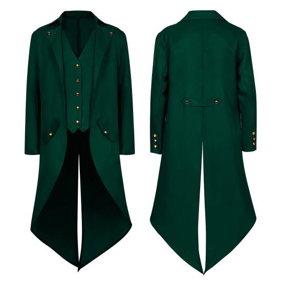 Средневековый смокинг, костюм, пальто, костюм на Хэллоуин, ретро смокинг, костюм на Хэллоуин, косплей, пиджак средней длины