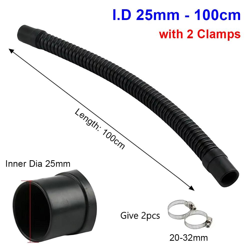 1 шт. Гофрированный шланг с резиновой головкой, внутренний диаметр 20/25/32/40 мм, входной/выходной шланг для аквариума, мягкая трубка с зажимами, трубка для аквариума