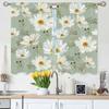 Japanese Style Kitchen Curtains Vintage Great Waves Kanagawa Artistic Short Tier Curtains for Bathroom Cafe Small Window Drapes