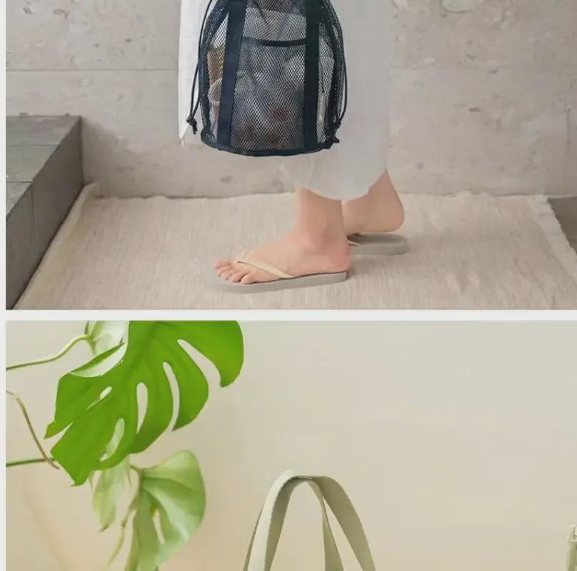 Сверхлегкая сетчатая складная сумка на шнурке для путешествий и отдыха