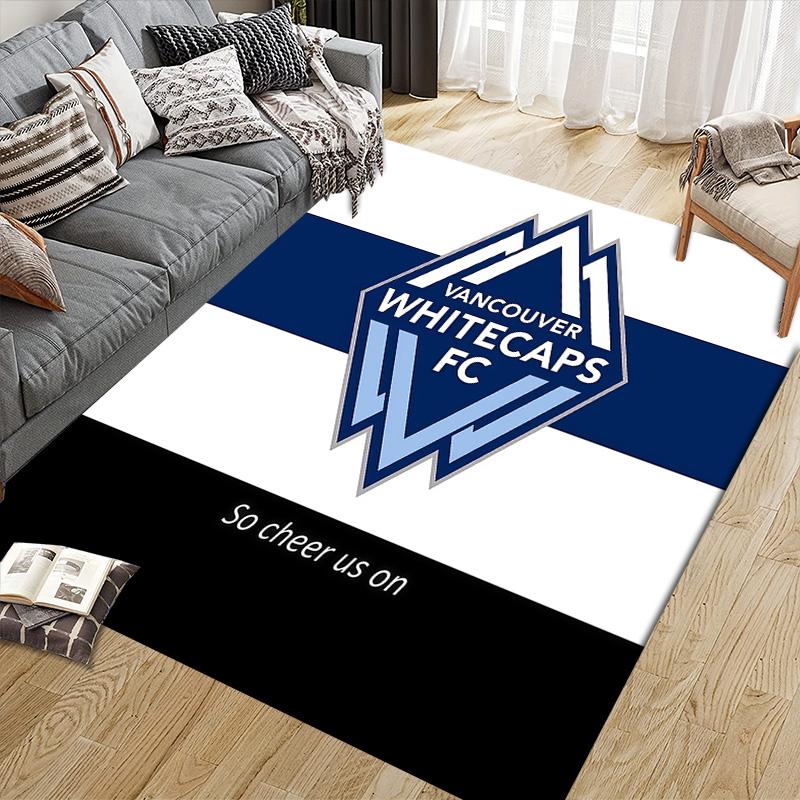 Vancouver Whitecaps Football Club2 Flannel Pattern Square Carpet,Area Rug,Carpet Rug for Living Room Bedroom Sofa Playroom Decor,Non-slip Floor Mat