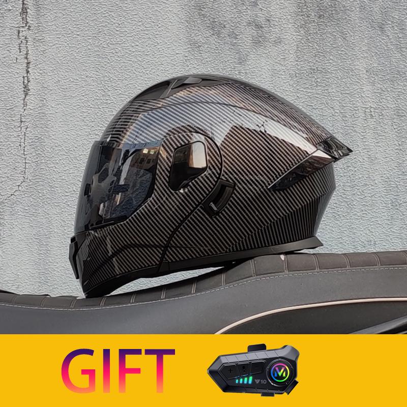 ORZ Мотоциклетный шлем Модульный шлем-флип с двойным визором Полнолицевой шлем Поставляется с Bluetooth-наушниками Модель 103