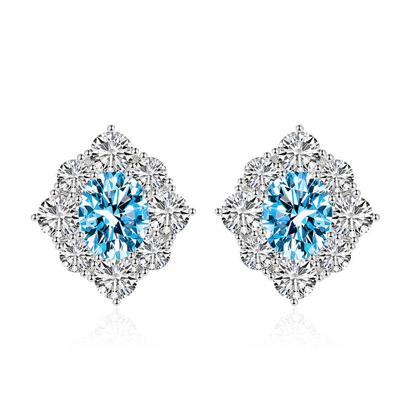 BELLA BOX Luxury Women Fashion Flower Stud Earrings Wedding Engagement Party Gift