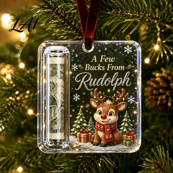 Festive Hanging Cash Holder Personalized Christmas Ornament Custom Acrylic Money Clip for Holiday Gift Display Tree Decorations Unique Keepsake