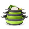 3/4PCS Foldable Collapsible Colander Set Drain Basket with Self-Draining Base Vegetables Fruit Washing Basket Kitchen Drainer6