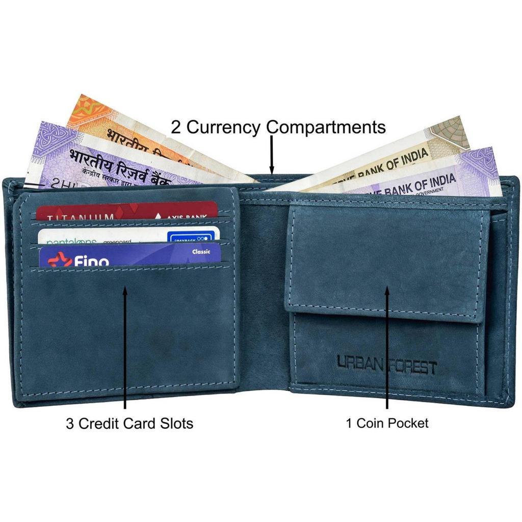 Мужской повседневный кошелек из натуральной кожи с RFID-меткой - стандартный размер (6 слотов для карт) Мужской кошелек