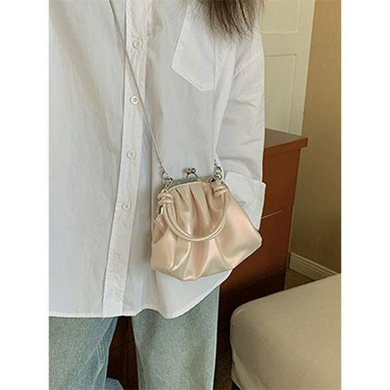 Высококачественный текстурированный плиссированный мешок для пельменей: Сумка-цепочка Sweet Girl Handheld через плечо