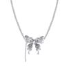 Shiny Full  Butterfly Choker Necklace For Women Luxury Silver Color Bling  Clavicle Chain Necklace Jewelry