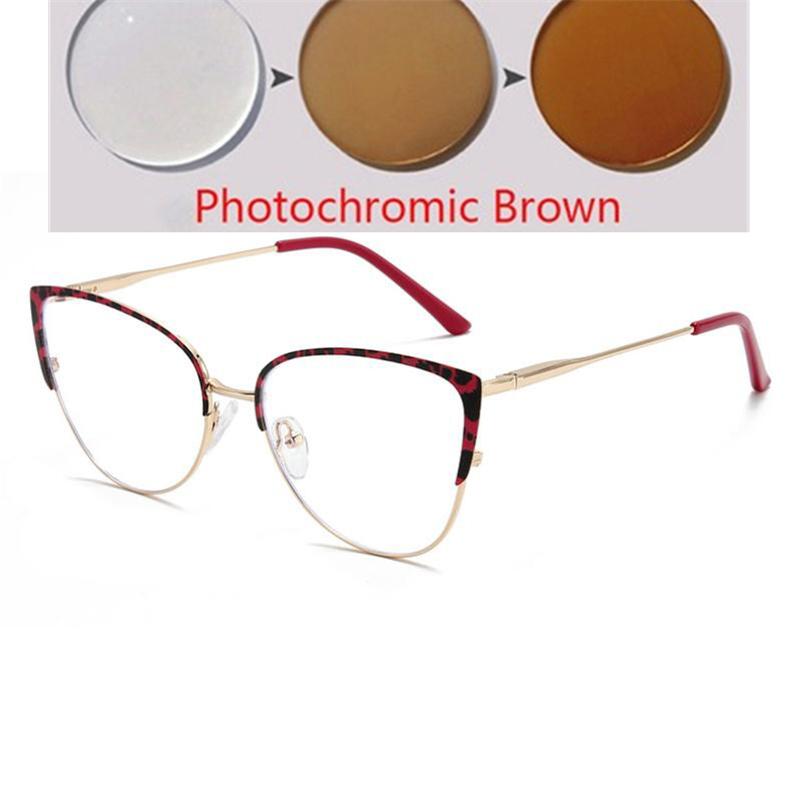 Женские очки кошачий глаз с защитой от синего света, металлические леопардовые оправы, очки для близорукости, диоптрии от 0 -0.5 -0.75 до -6.0