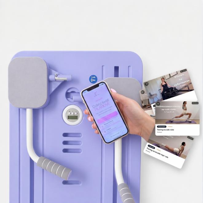 Interactive board FOR Pilates fitness cardio pilates board multifunctional folding FOR exercises with resistance bands purple