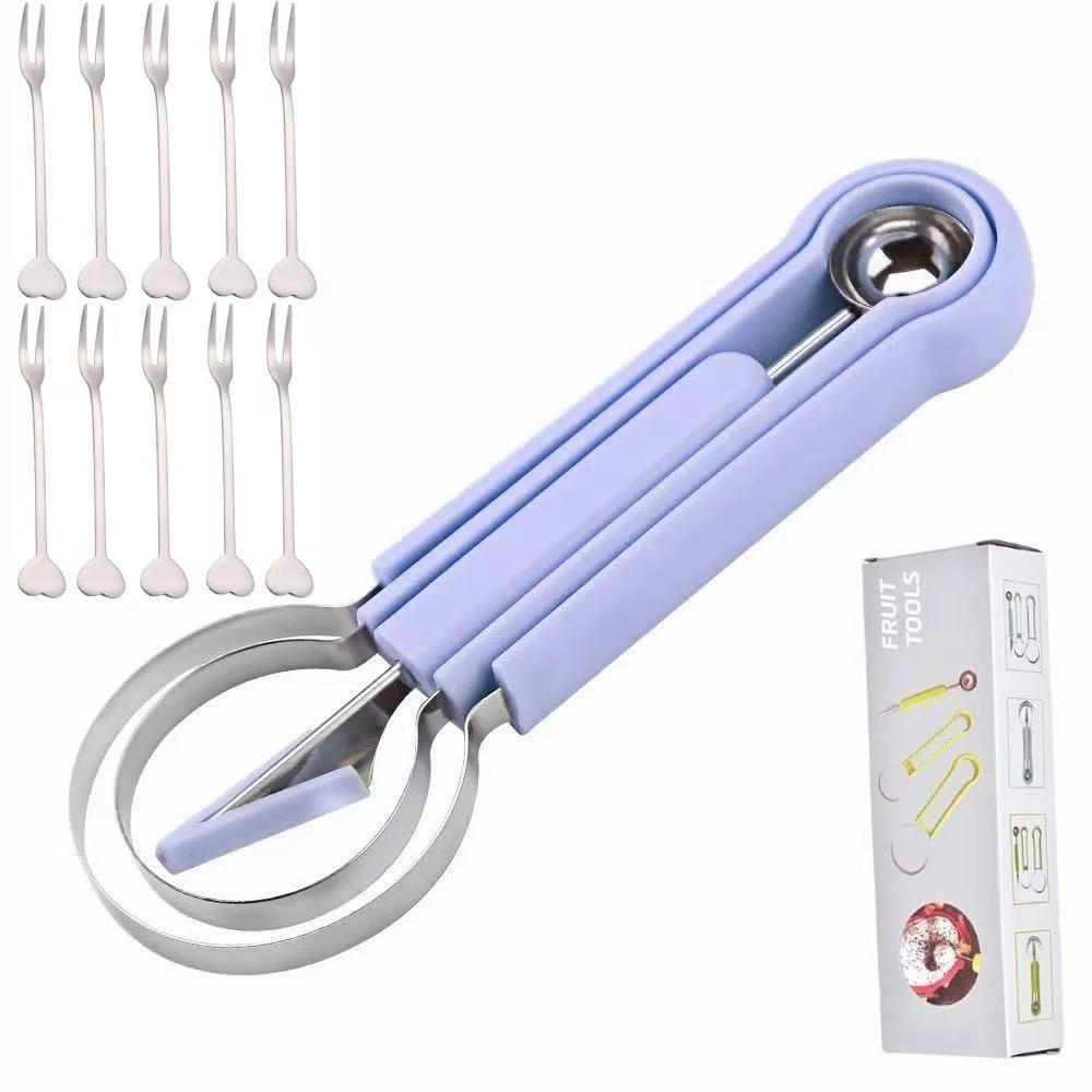 Three-in-One Multi-functional Fruit Tool, Melon Spoon, Fruit Cutting Tool, Watermelon Knife, Slicing - A Unique Kitchen Utensil