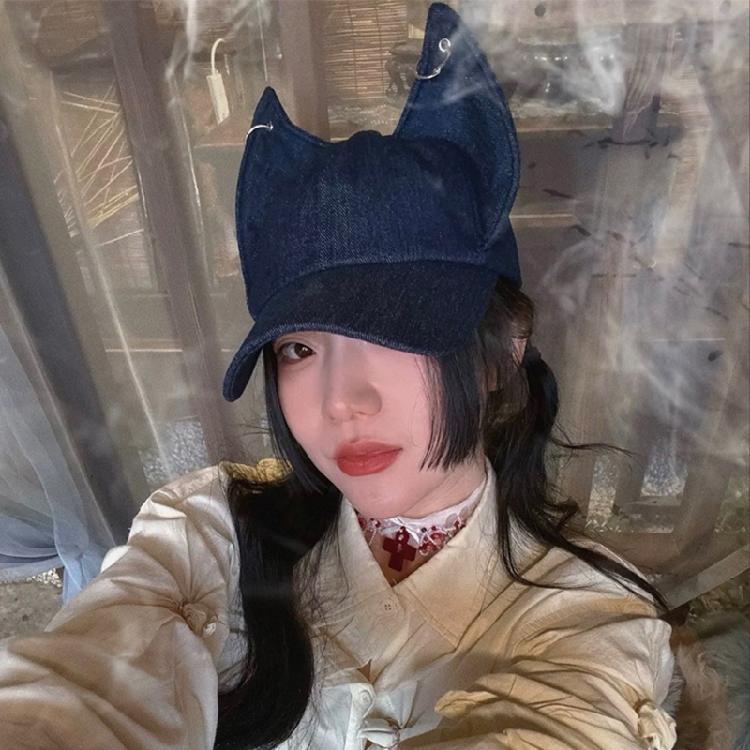 Versatiles Denims Baseball Hat Casual Ear Baseball Hat Wide Border Windproof Hat for Outdoor Activity