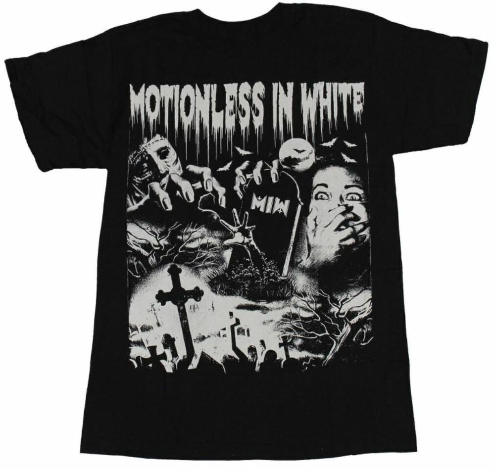 РАСПРОДАЖА ХЭЛЛОУИН Футболка группы Motionless In White Черная с коротким рукавом от S до 5XL Унисекс