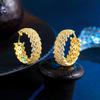 Французское кружево Легкая роскошь Супер вспышка Циркон Полые серьги Слегка инкрустированные бриллиантами Дизайнерские серьги