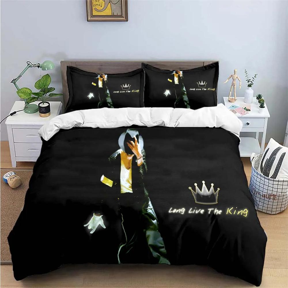 Изысканный модный комплект постельного белья с принтом M-Michael-Jackson, пододеяльник, одеяло, кровать для молодежи, детей, девочек, мальчиков, подарок на день рождения