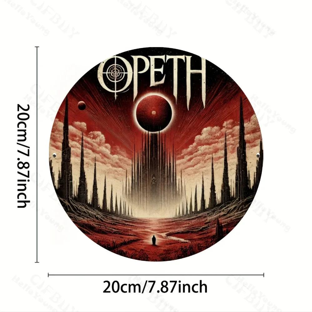 Round Metal Sign of Opeth Band, Aluminum Foil Engraved. Perfect for Home/Office Walls. A Durable Gift for Indoor or Outdoor Use.