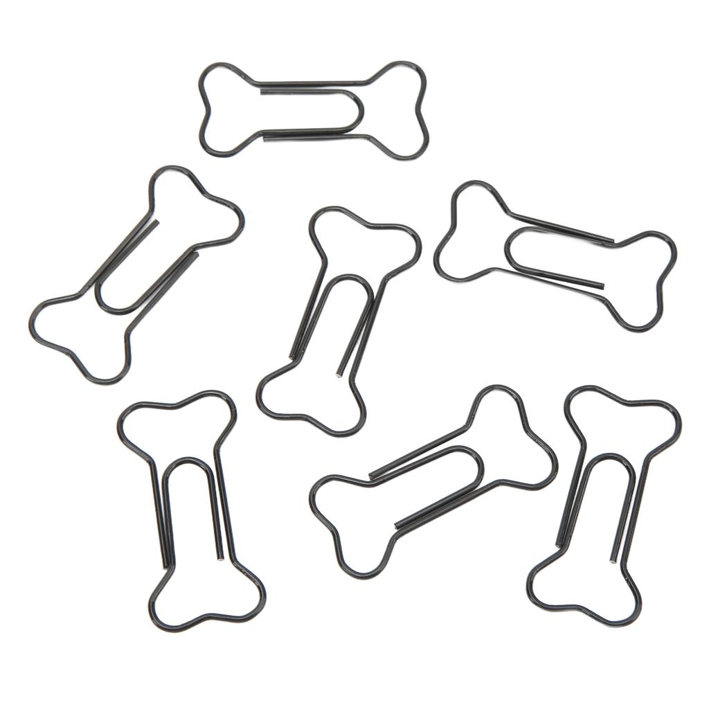 45 шт. скрепок в форме собачьей кости, черные, легкие, для организации записных книжек, проволочные зажимы-закладки