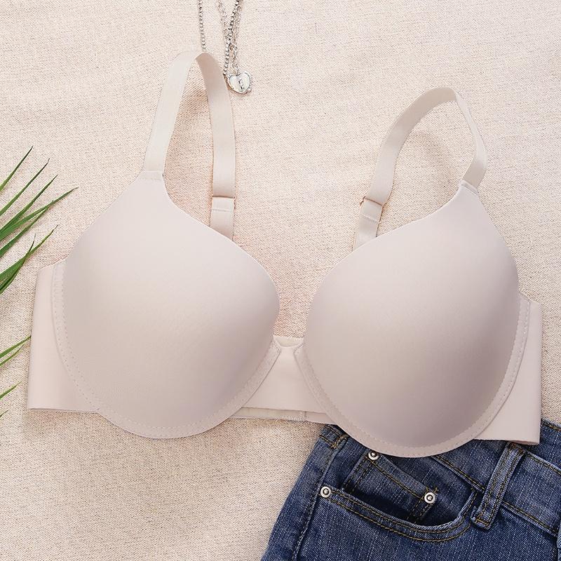 Гладкий сексуальный бюстгальтер больших размеров, женское бесшовное нижнее белье, бюстгальтер с регулируемыми бретелями, светлое цветное нижнее белье, летнее BD