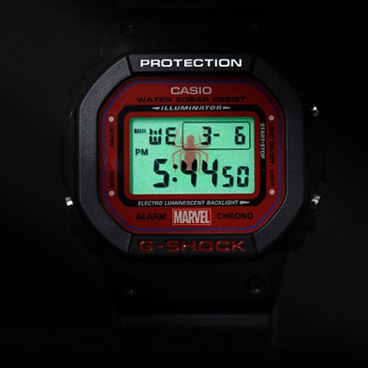 Casio G-Shock Человек-Паук Подарочная Коробка Модные Простые Кварцевые Часы Ремешок из Смолы Мужские часы Серый DW-5600SPIDER-1PR