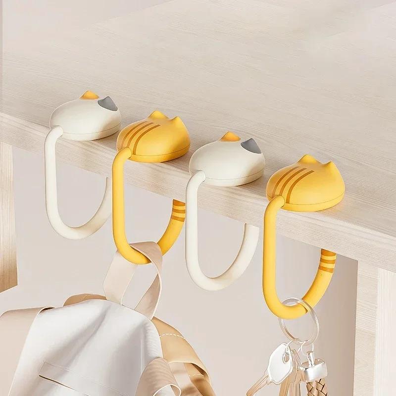 Kawaii Cats Bag Hanger Adjustable Bag Hooks Table Side Handbag Holder Travel Bag Storage Holder Desk Organizers for Home Office