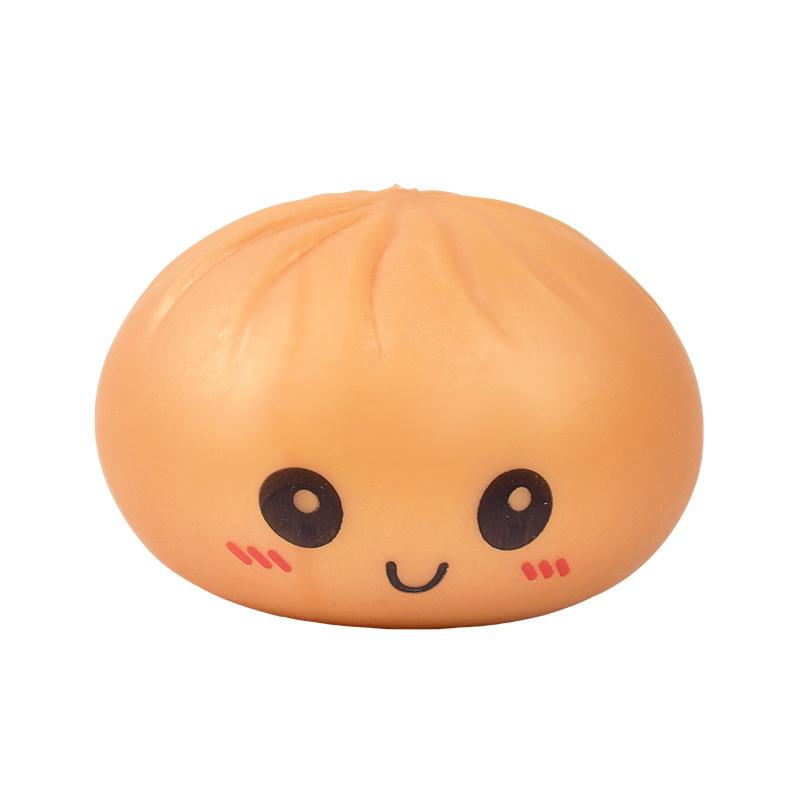Soft Squeezable Steamed Bun Toy with Smiling Face, Slow Rising Anti-Anxiety EDC Fidget Toy