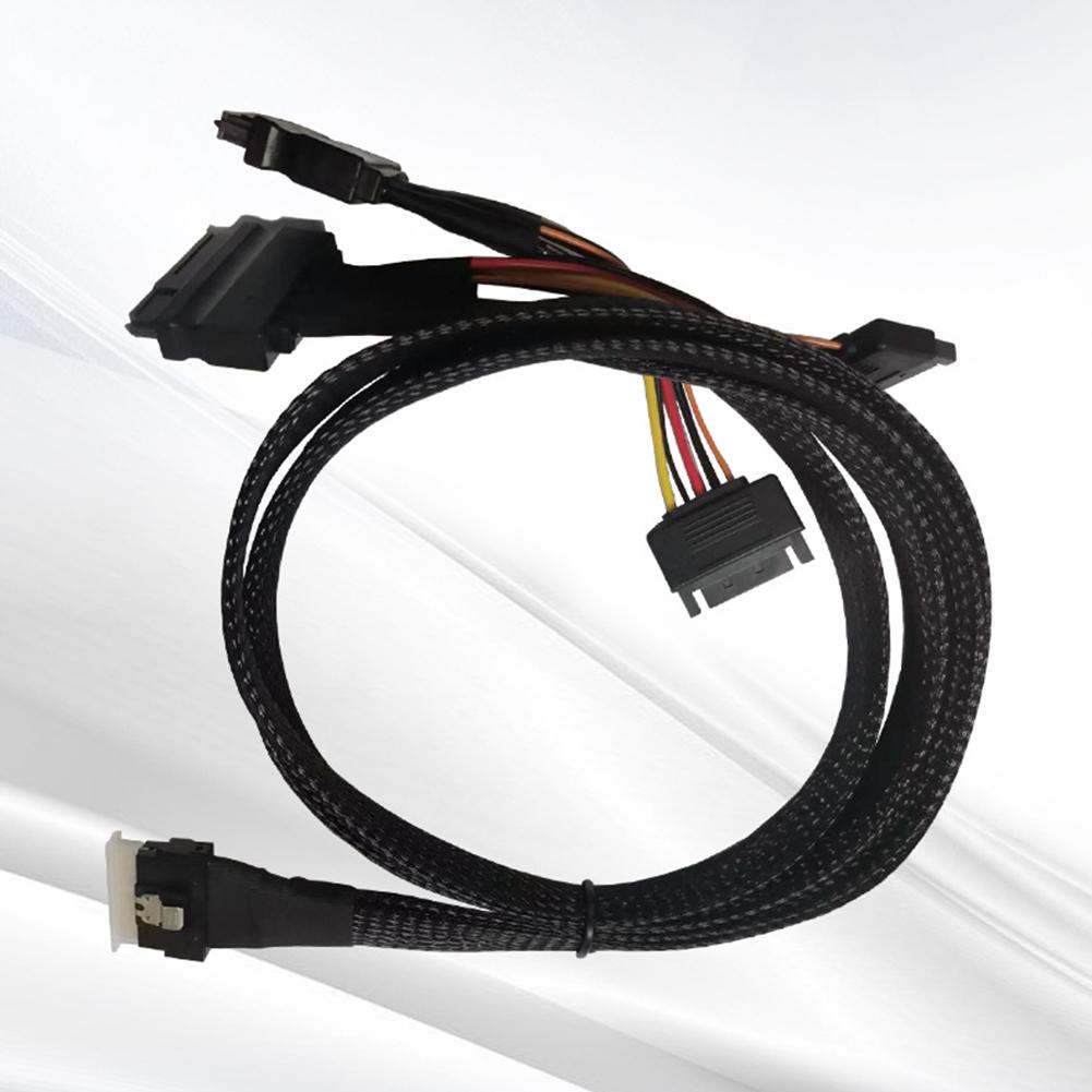 Адаптер SlimSAS 8X на 2*U.2 NVMe, кабель SFF-8654 74pin на 2*SFF-8639 68pin, линия данных SlimSAS