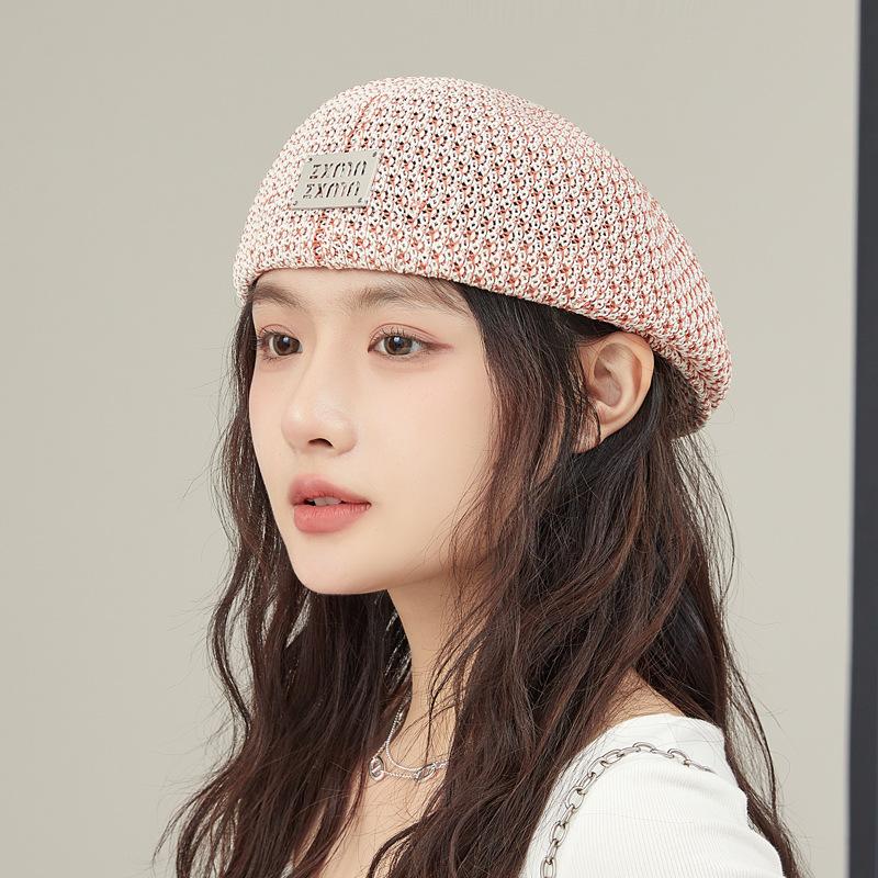 Новый берет женский летний полый дышащий для маленького лица шляпа художника с надписями универсальная для большого обхвата головы модная шляпа