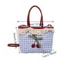 Lovely Lace Plaid Handbag Polka Dot Sweet Crossbody Bag Retro Lattice Cherry Handbag  Travel