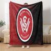 Western Sydney Wanderers Fc Flannel Blanket, Soft Polyester, Modern Design, All-Season for Camping, Travel, Gifts for holidays or birthdays