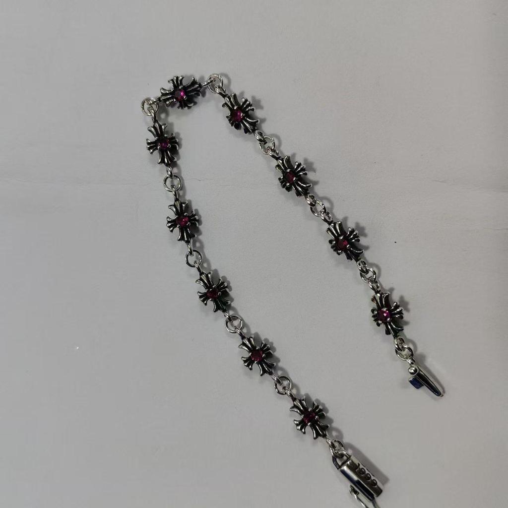 Браслет CH Retro Crono с бриллиантом, золотом, тайским серебром и дизайном в виде цветочного креста