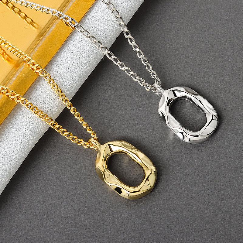 Silver Elegant round gold color Geometric Pendant Necklace Fine Jewelry For Women Wedding Party Bijoux