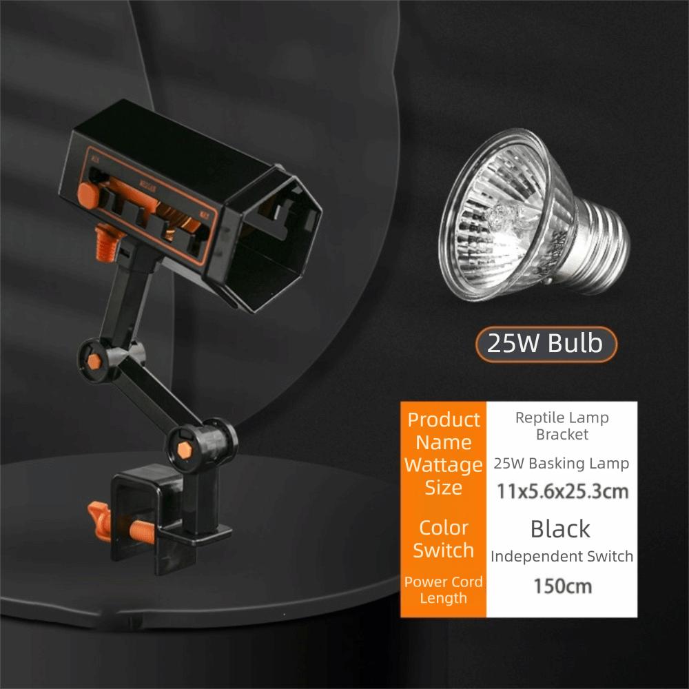 360° Rotatable Arm Turtle Basking Light Heat Preservation Adjustable Brightness Reptile Heat Lamp Detachable Light Bulb