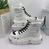 Модные мужские ботинки с высоким верхом Универсальные белые повседневные на толстой подошве в панк-стиле Рыцарские ботинки Нишевый тренд Мужская мода Ботинки с заклепками Botas Hombre