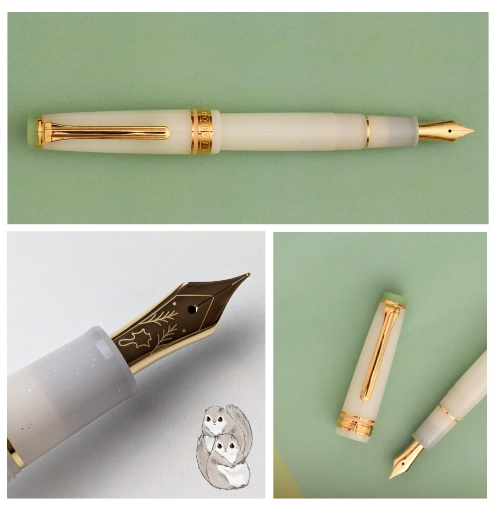 Sailor Fountain Pen Spring Calling Siberian Flying Squirrel Fountain Pen White Green Music MS