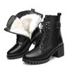 Ankle Boots Women Genuine Leather Wool Warm Winter Boots Women Large Size Anti Slip Snow Boots Women