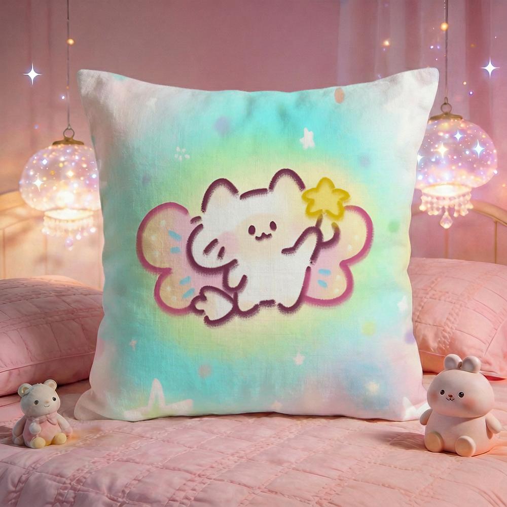 Angel Pet Fantasy Blast Cushion Cover Premium Comfort Reversible Pillow Cove Two in One Design for Any Room Car Interior