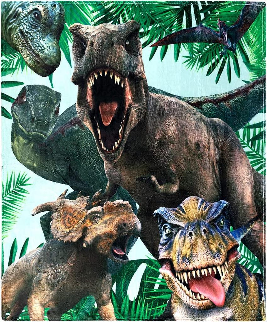 Одеяло с динозавром для мальчиков, детское мягкое плюшевое одеяло с рисунком Дино для малышей, дорожные одеяла с милым принтом для девочек, диван-кровать