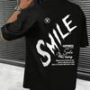 The 2025 New Men's Pure Cotton T-shirt, Smile Is An Attitude, Comfortable, Breathable, High-quality, Beach Travel, Party, Ins