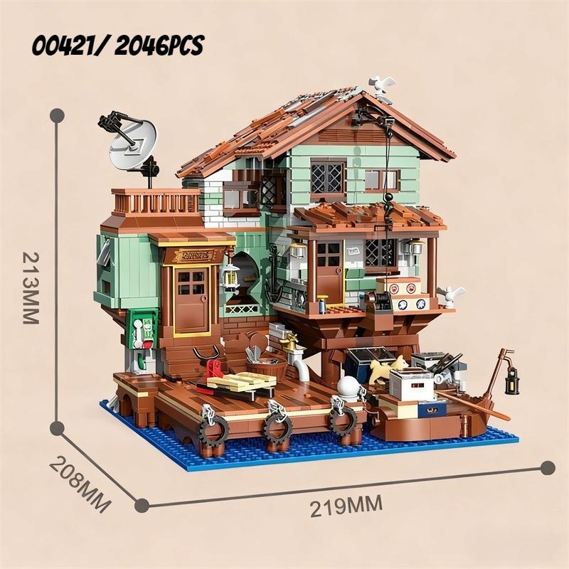 Fisherman'S Wharf Zhegao Blocks Light House Construction Blocks Cabin Juguetes Diy Toys For Girl Present Adult Present Latest Year