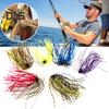 6Pcs/Set Silicone Skirt Kit 50 Strands DIY Trolling Fishing Lure Spinnerbait Octopus Squid Jig Skirt Replacement Freshwater Saltwater Fishing