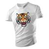 Four Seasons Adult Men'S Crew-Neck T-Shirt Casual Top Creative Horror Tiger 2d Print Loose Fashion Quick-Drying Short Sleeve
