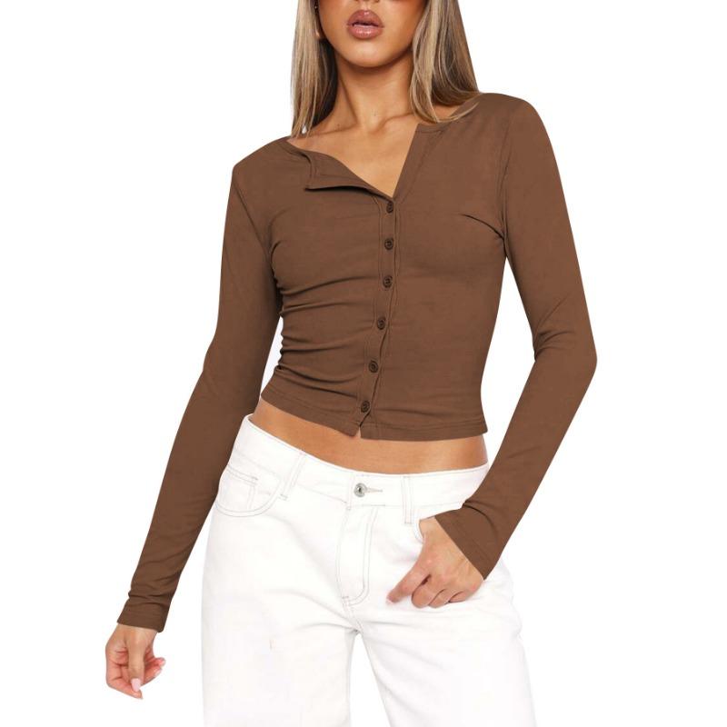 Spring and Autumn Women's Blouse Y2K Slim Fashion Pure Desire Wind Long Sleeve Tops