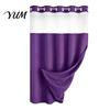 Breathable Mesh Shower Curtain No Hook Curtain, Waterproof with Snap-on Liner, Machine Washable Top, Divider for Bathroom RV Hotel Guest