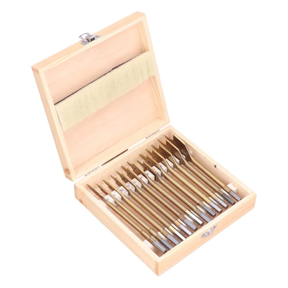 13pcs High Carbon Steel Spade Drill Bit Set 1/4 Inch Hex Shank Wood Drill Bit Woodworking