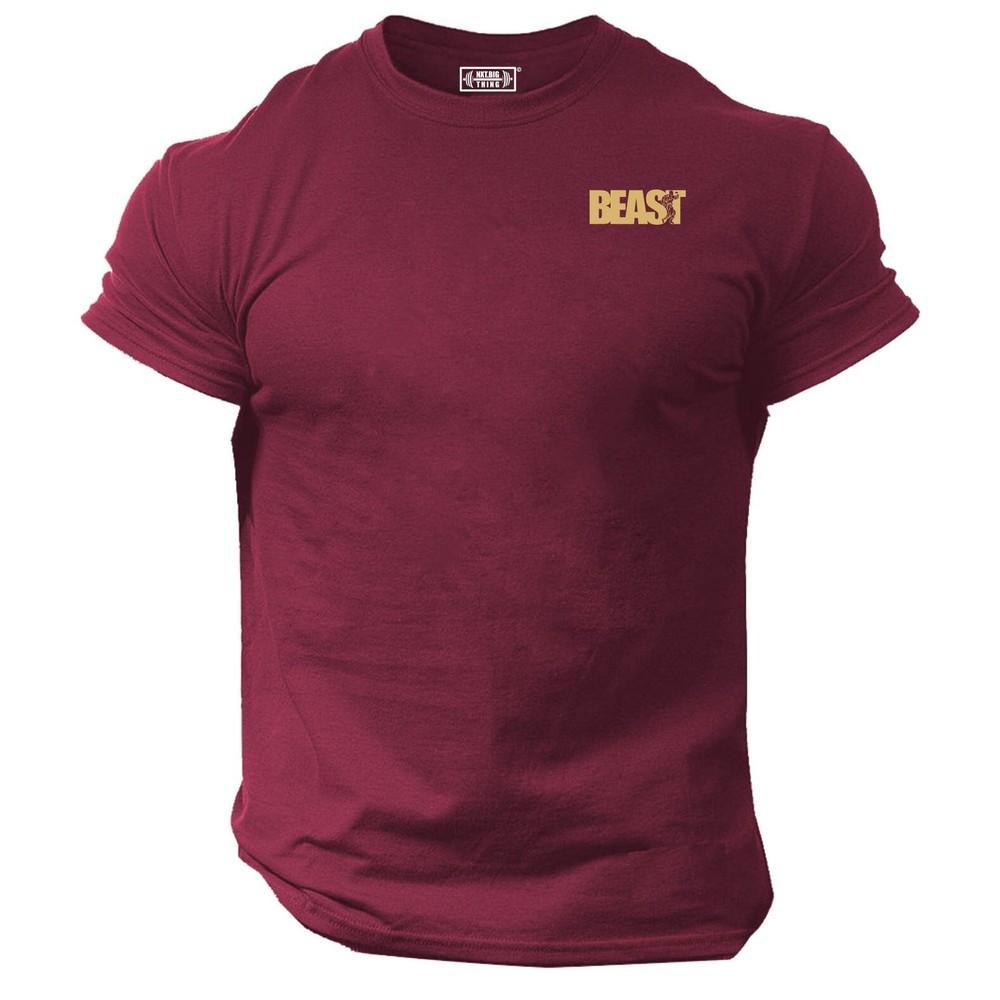 Beast T Shirt Pocket Gym Clothing Muscles Bodybuilding Training Workout Mma Top