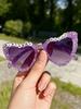 2026 Glitter Heart Sunglasses For Women Birthday Girl Bride To Be Letter Decor UV400 Protection Party Shades KJ196