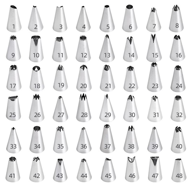 24/36/48 шт. насадки для труб из нержавеющей стали для глазури набор инструментов коробка для украшения торта