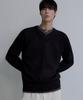 NODU V-Neck Herasi Raglan Crop Knit [Black]