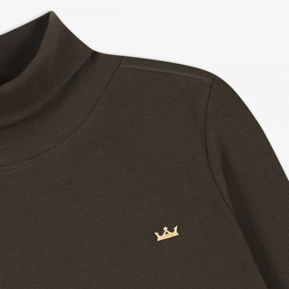 Lambda Women Turtle Neck Shirt Golf Polari Taupe Brown 32512